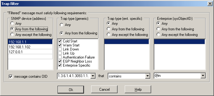 Filter Dialog